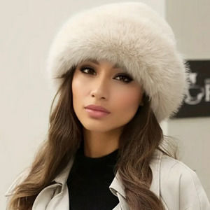 Furry Unisex Faux Fur Vegan Mongolian Bucket Beanie Hat New